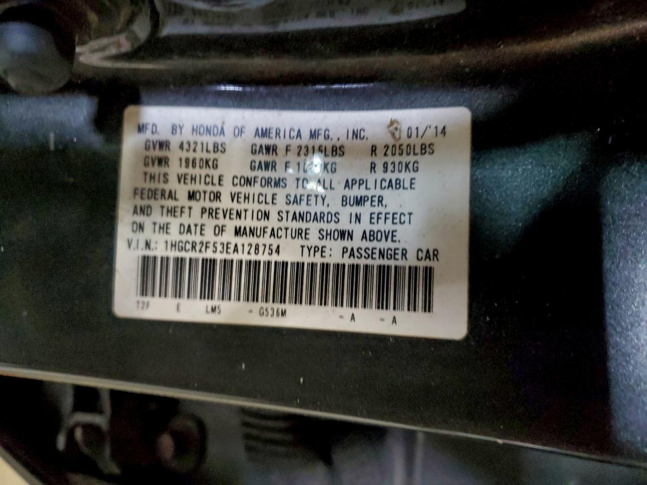2014 HONDA ACCORD