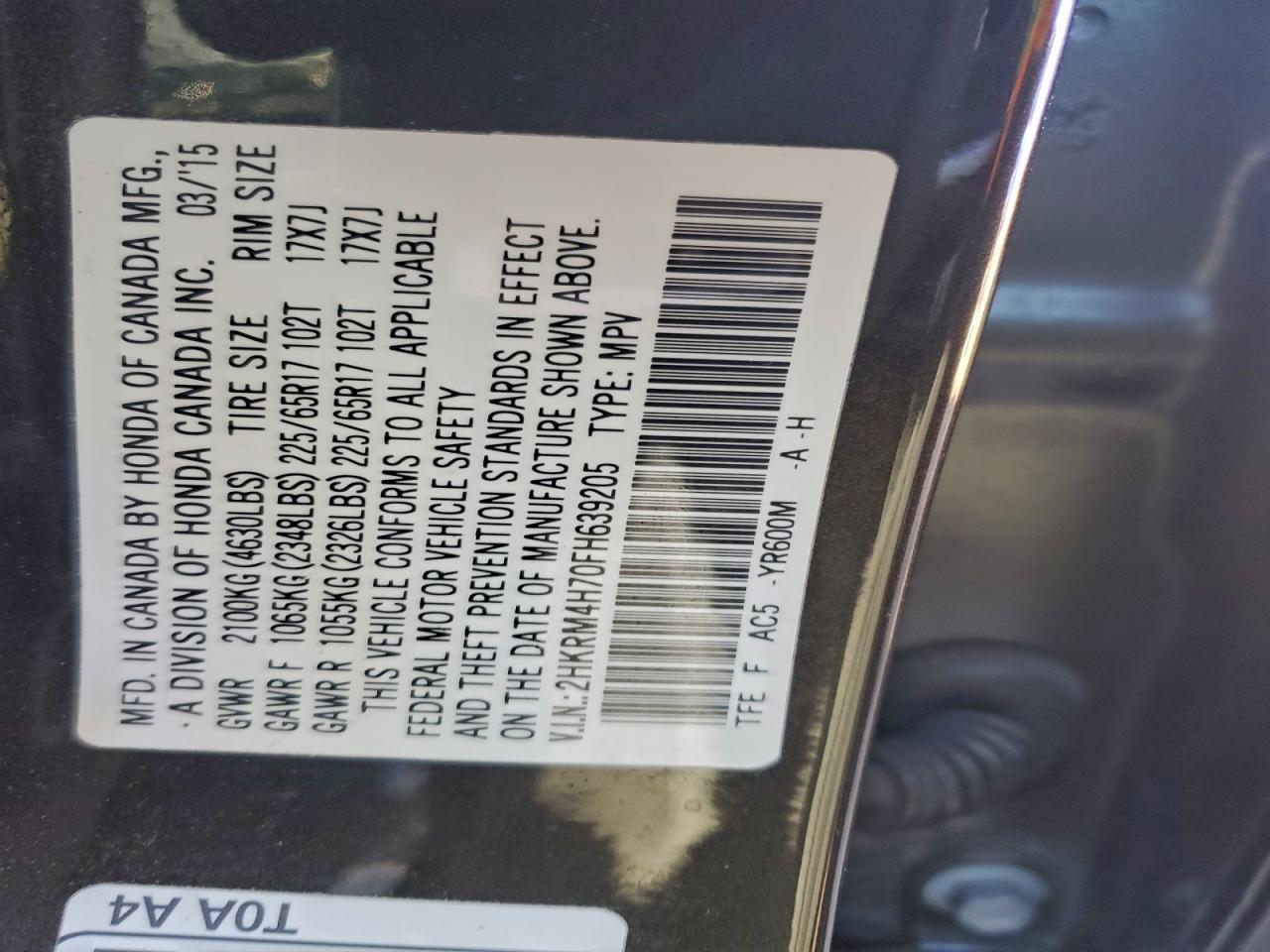 2015 HONDA CR-V