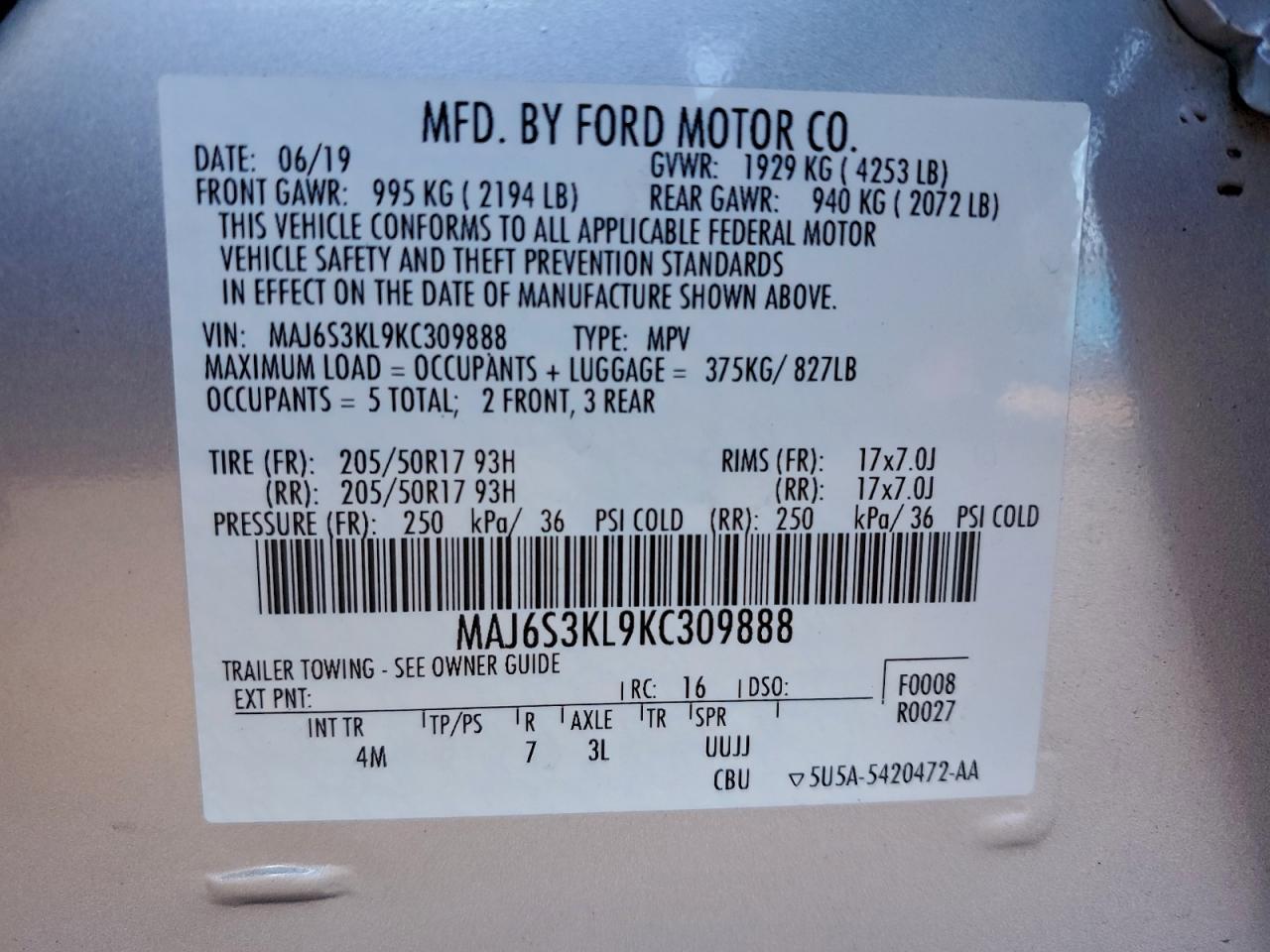 2019 FORD EcoSport