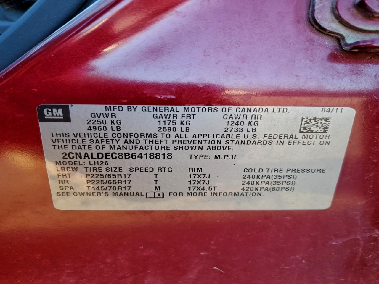 2011 CHEVROLET EQUINOX