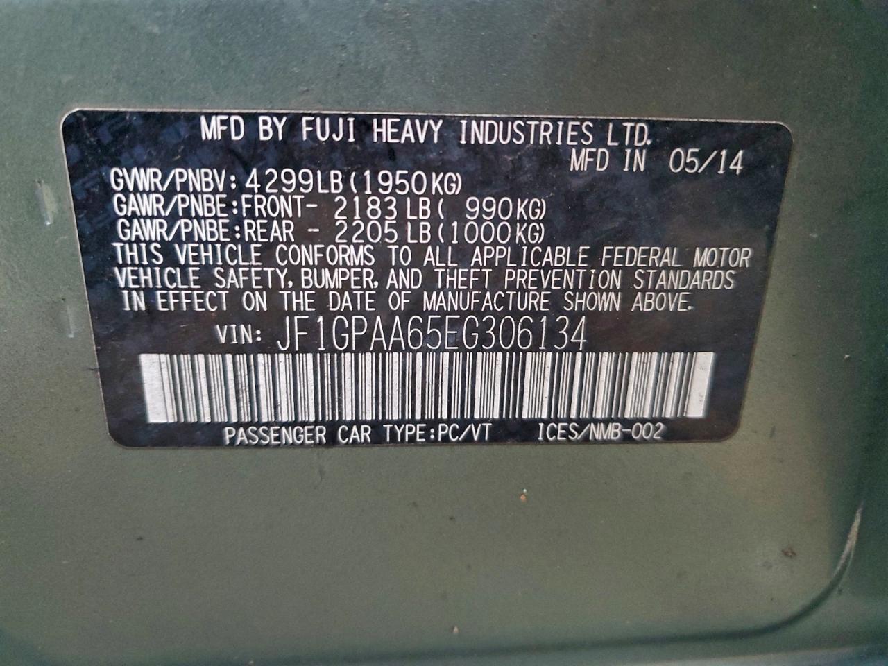 2014 SUBARU IMPREZA