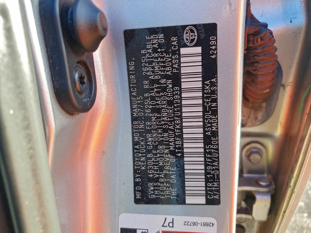 2015 TOYOTA CAMRY