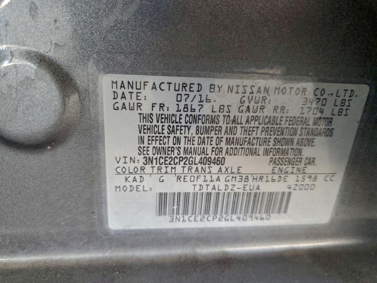 2016 NISSAN Versa Note