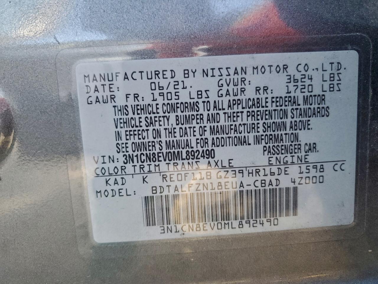 2021 NISSAN VERSA