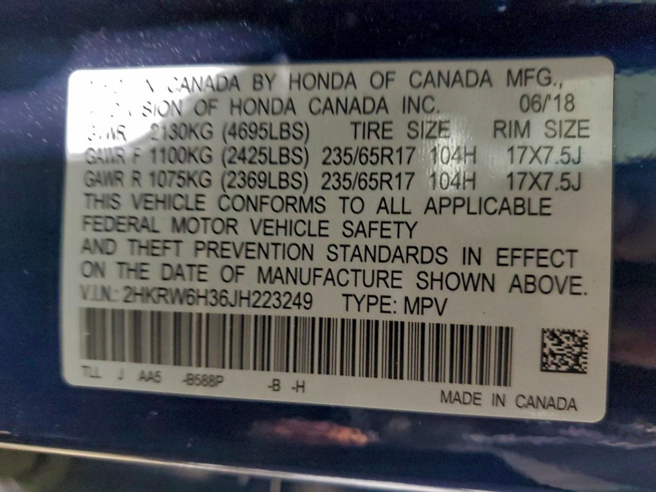 2018 HONDA CR-V