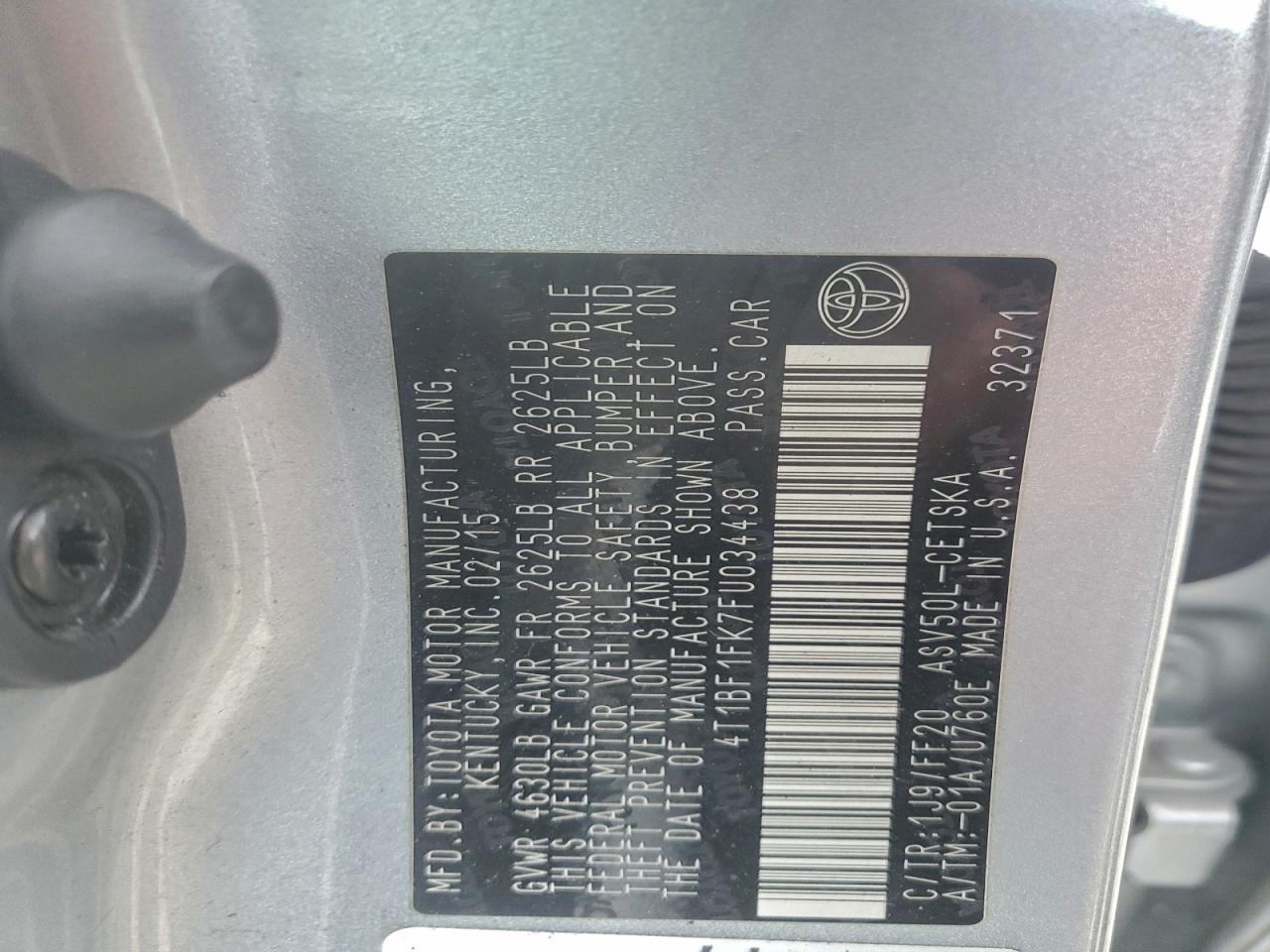 2015 TOYOTA CAMRY