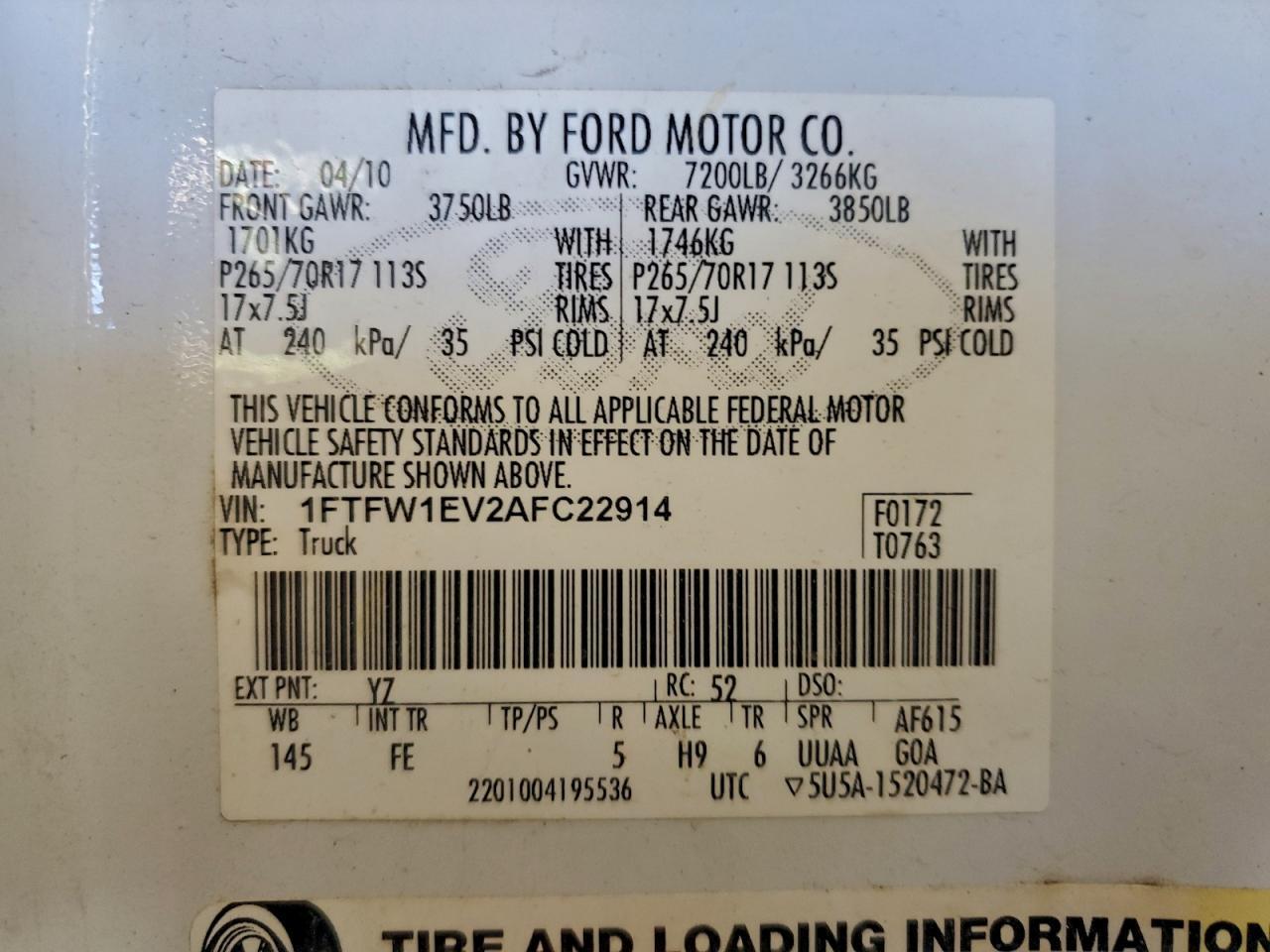 2010 FORD F-150