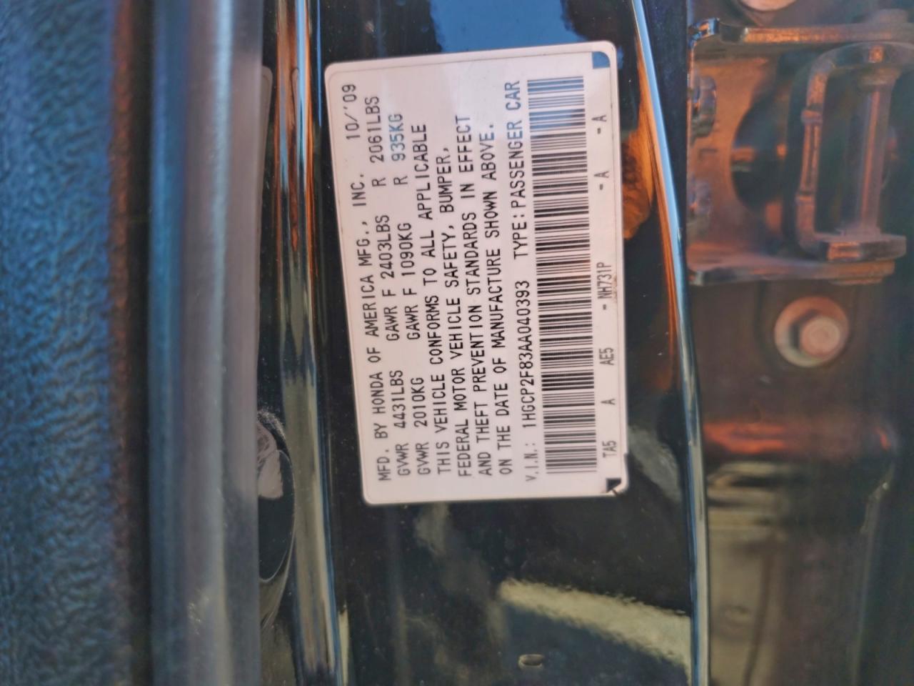 2010 HONDA ACCORD