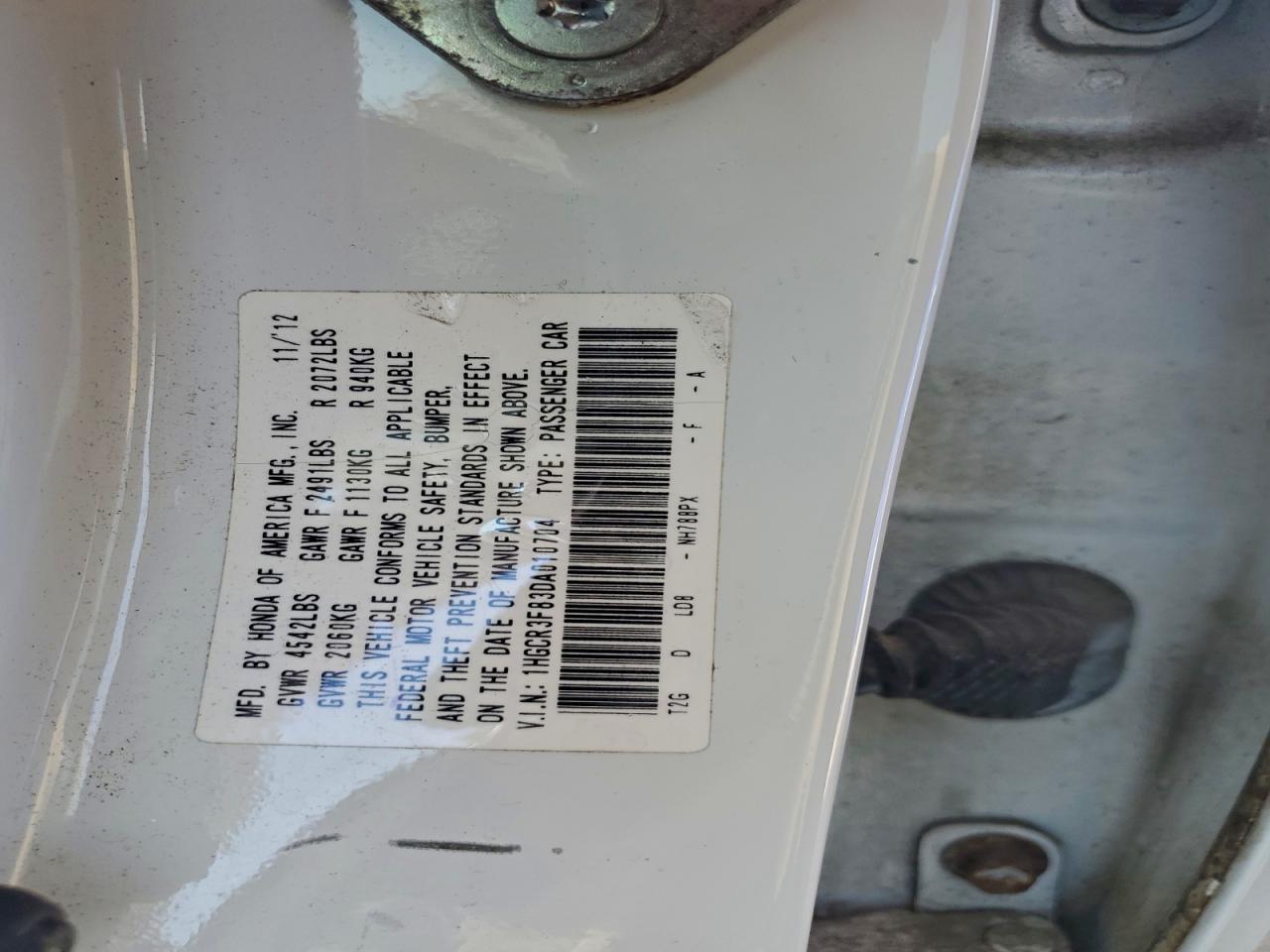 2013 HONDA ACCORD
