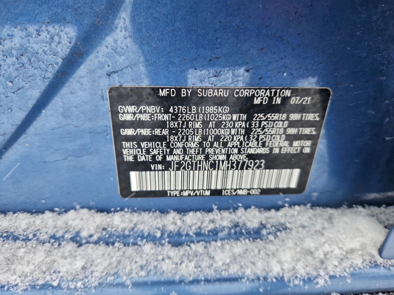 2021 SUBARU Crosstrek