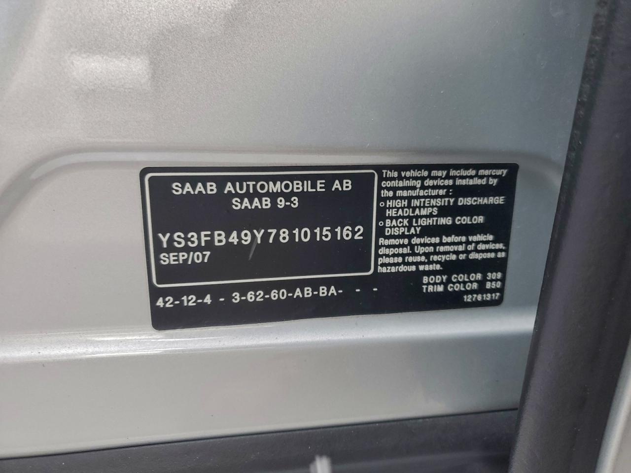 2008 SAAB 9-3