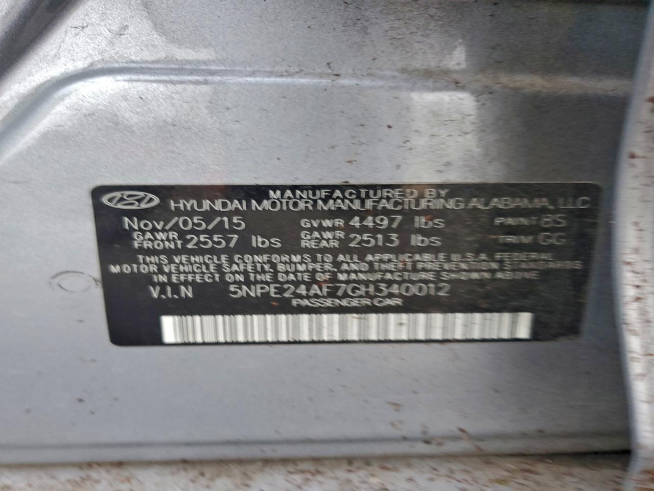 2016 HYUNDAI SONATA