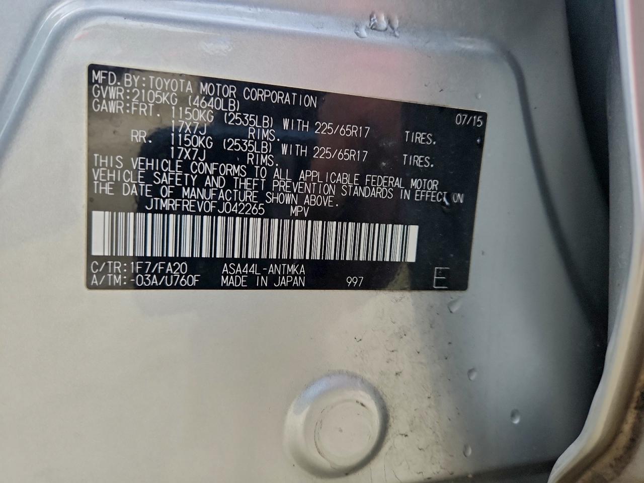 2015 TOYOTA RAV4