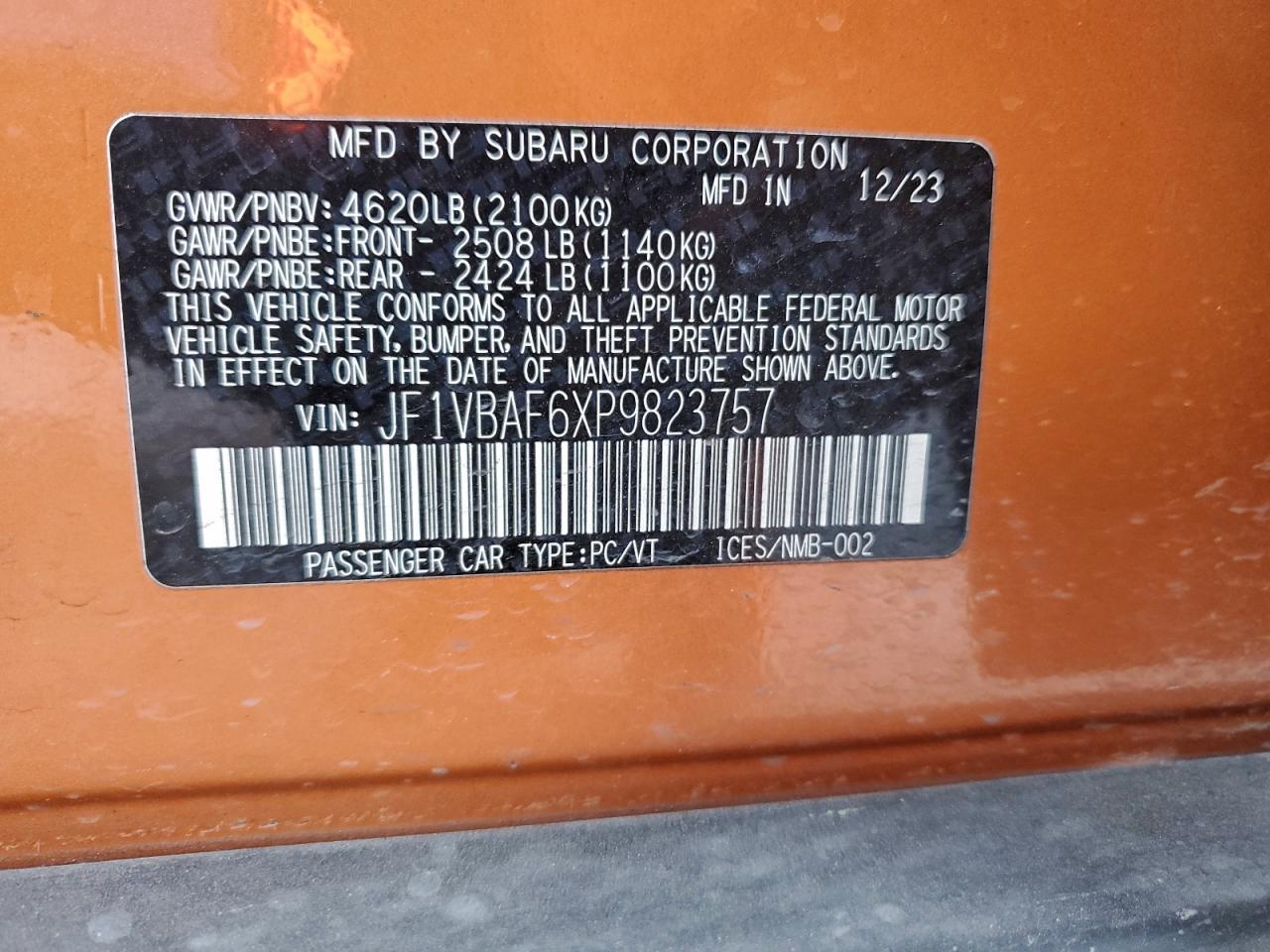2023 SUBARU WRX
