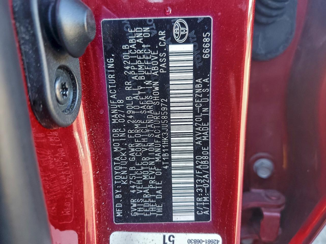 2018 TOYOTA CAMRY