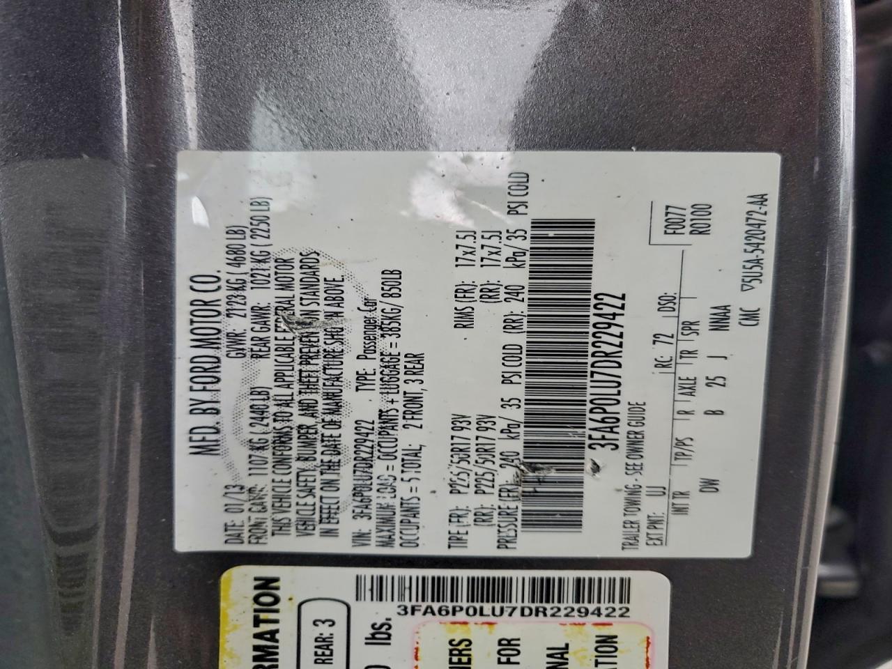 2013 FORD FUSION