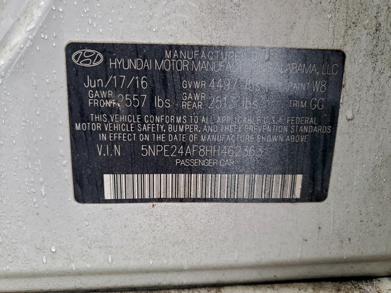 2017 HYUNDAI SONATA
