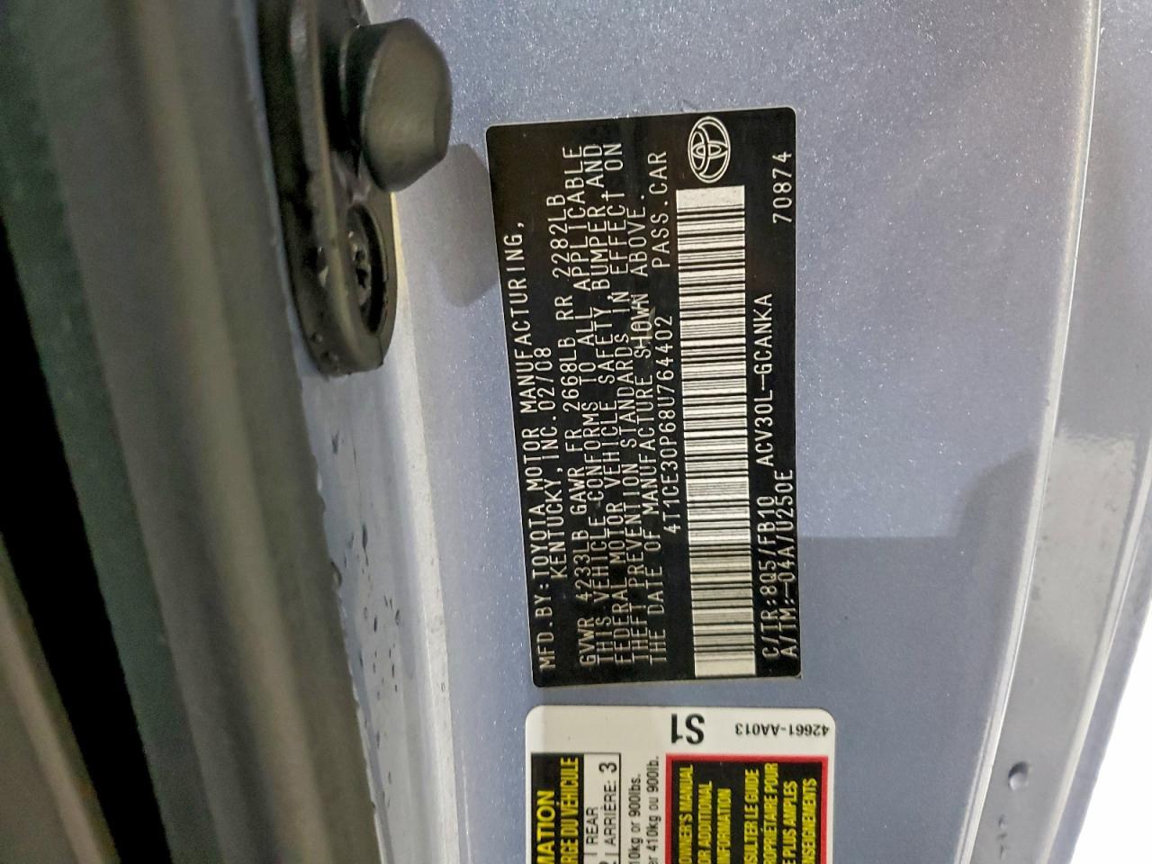 2008 TOYOTA CAMRY
