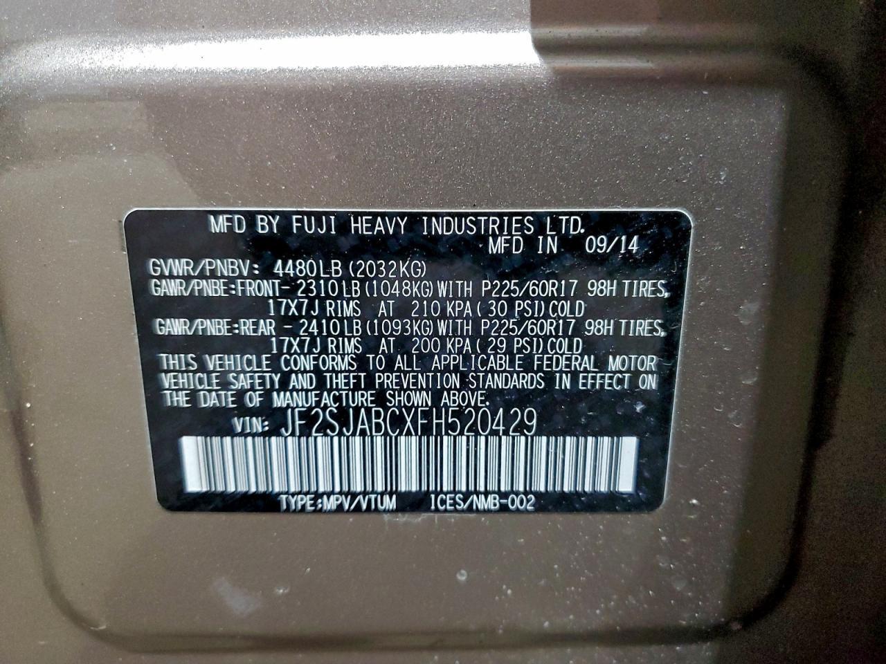 2015 SUBARU FORESTER