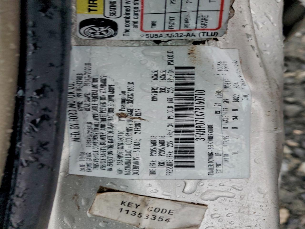 2007 FORD FUSION