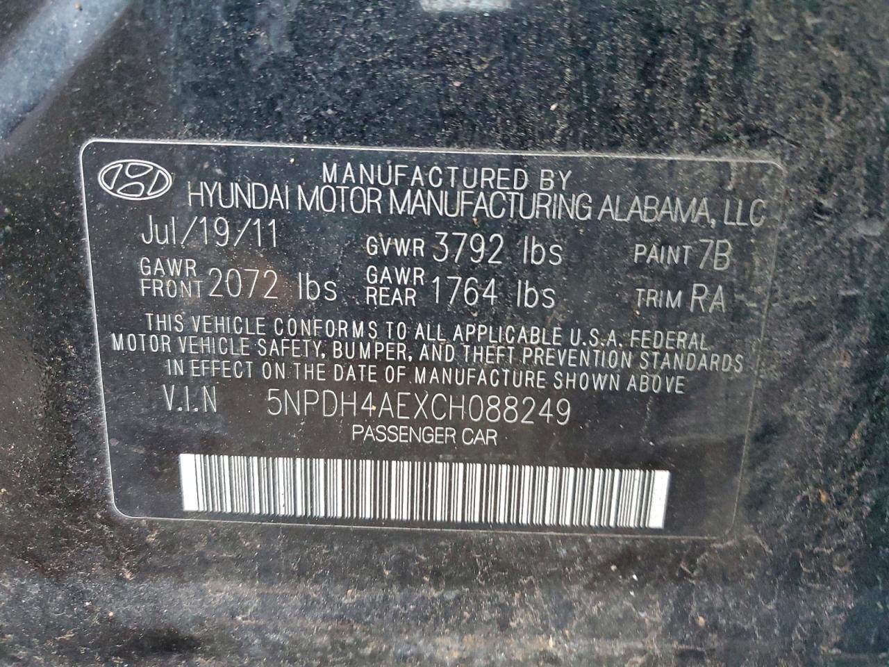 2012 HYUNDAI ELANTRA
