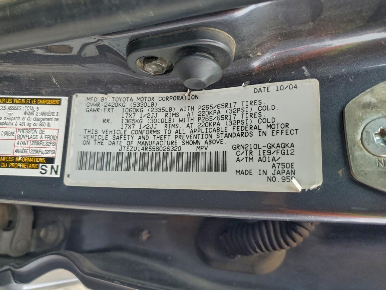 2005 TOYOTA 4Runner