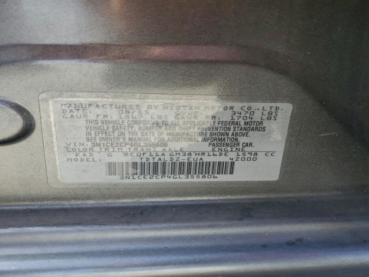 2016 NISSAN Versa Note