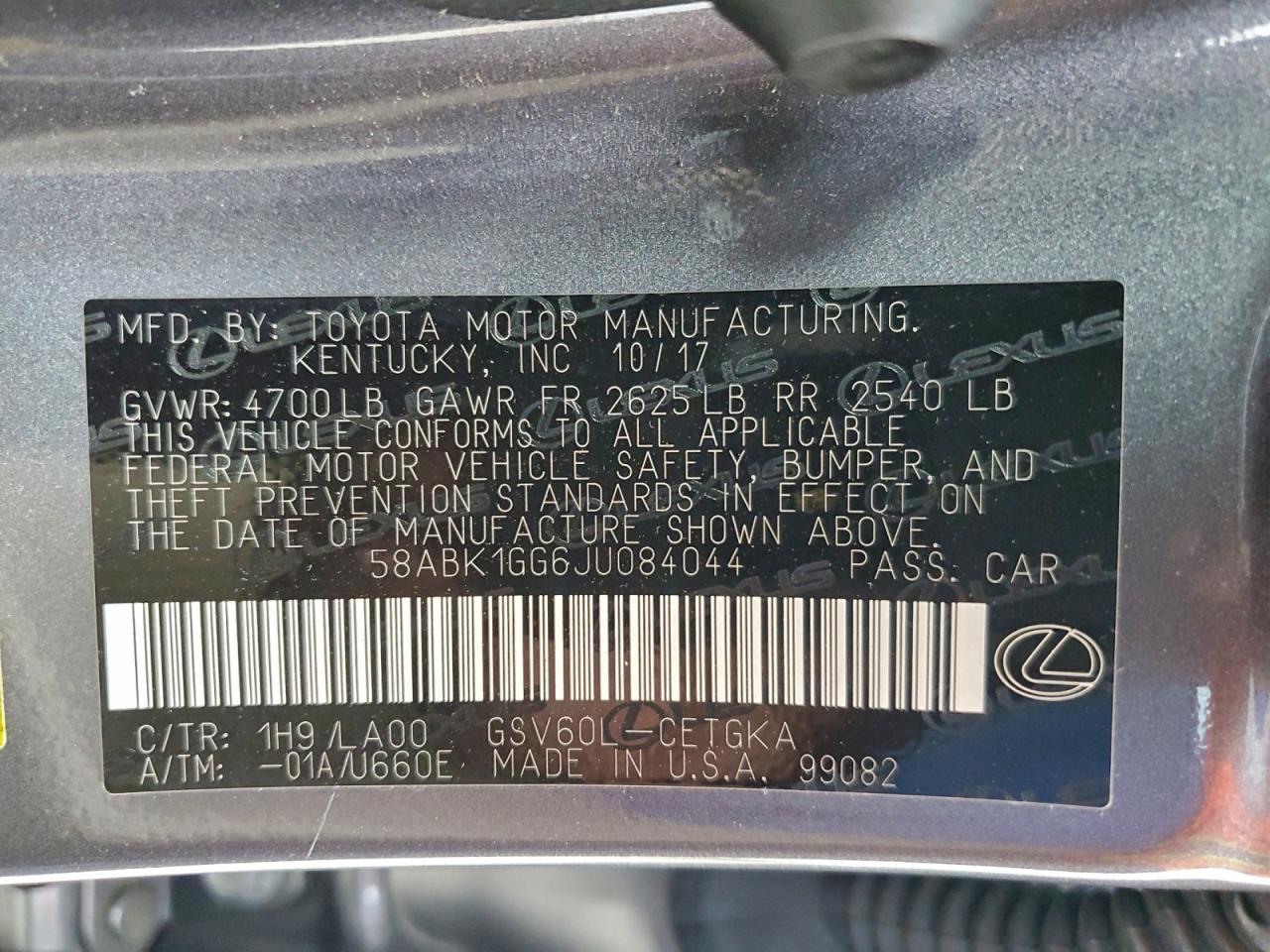 2018 LEXUS ES 350