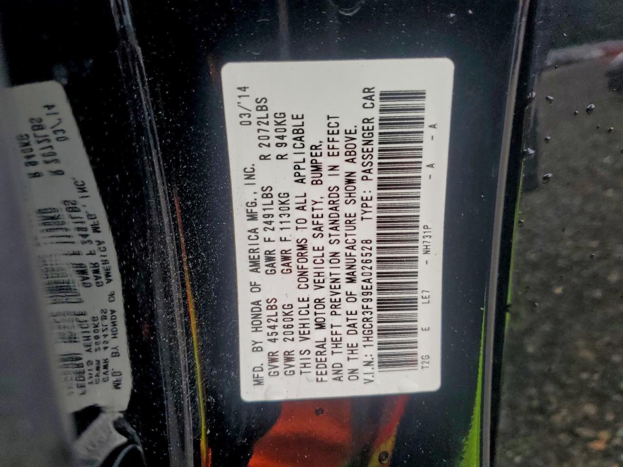 2014 HONDA ACCORD