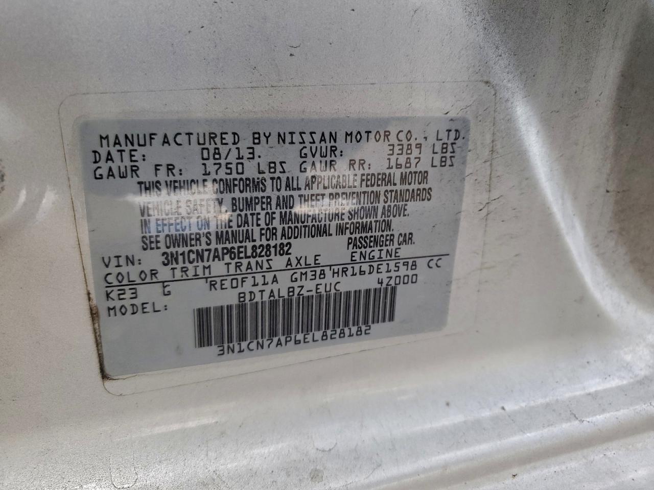 2014 NISSAN VERSA