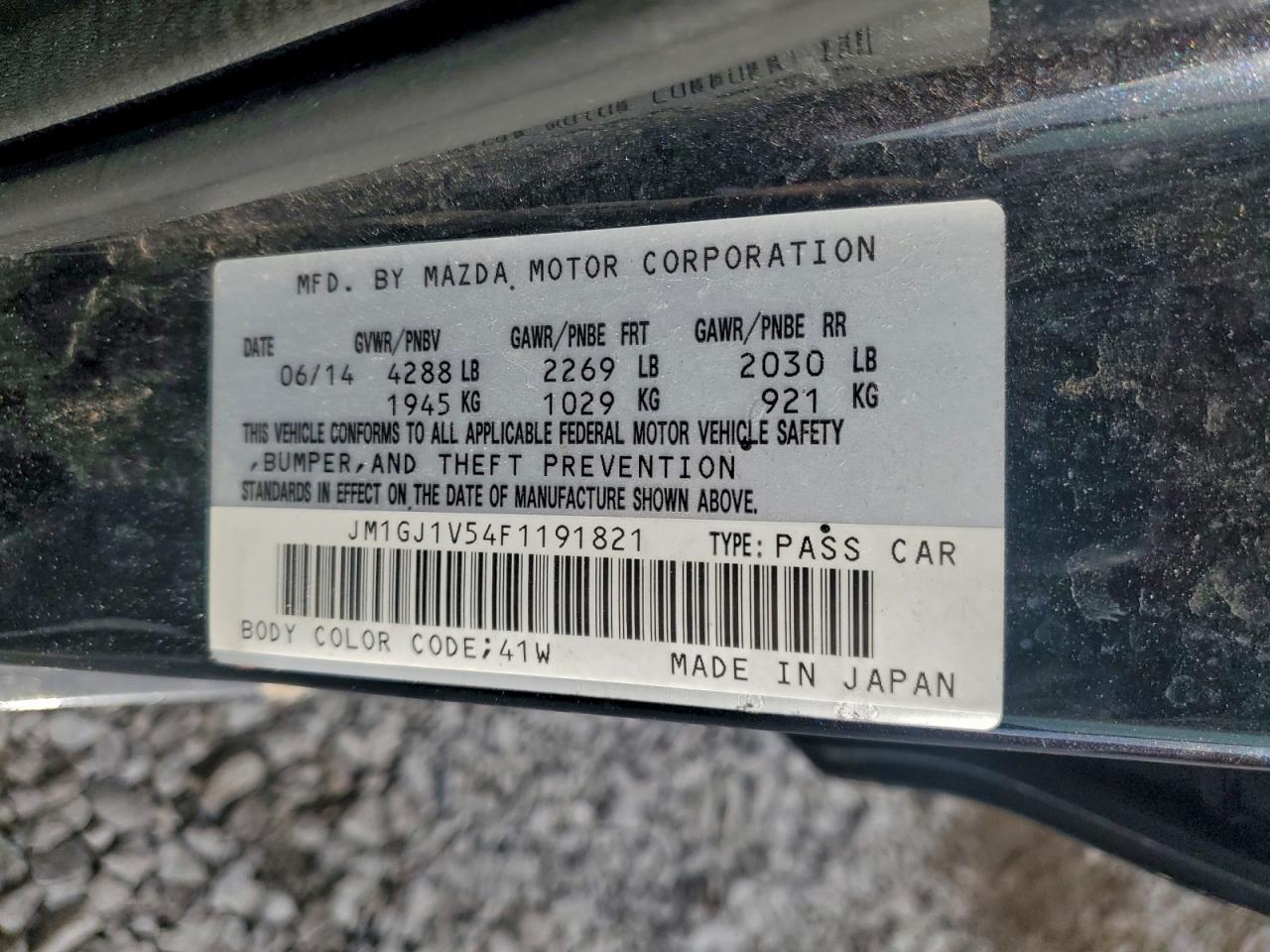 2015 MAZDA 6