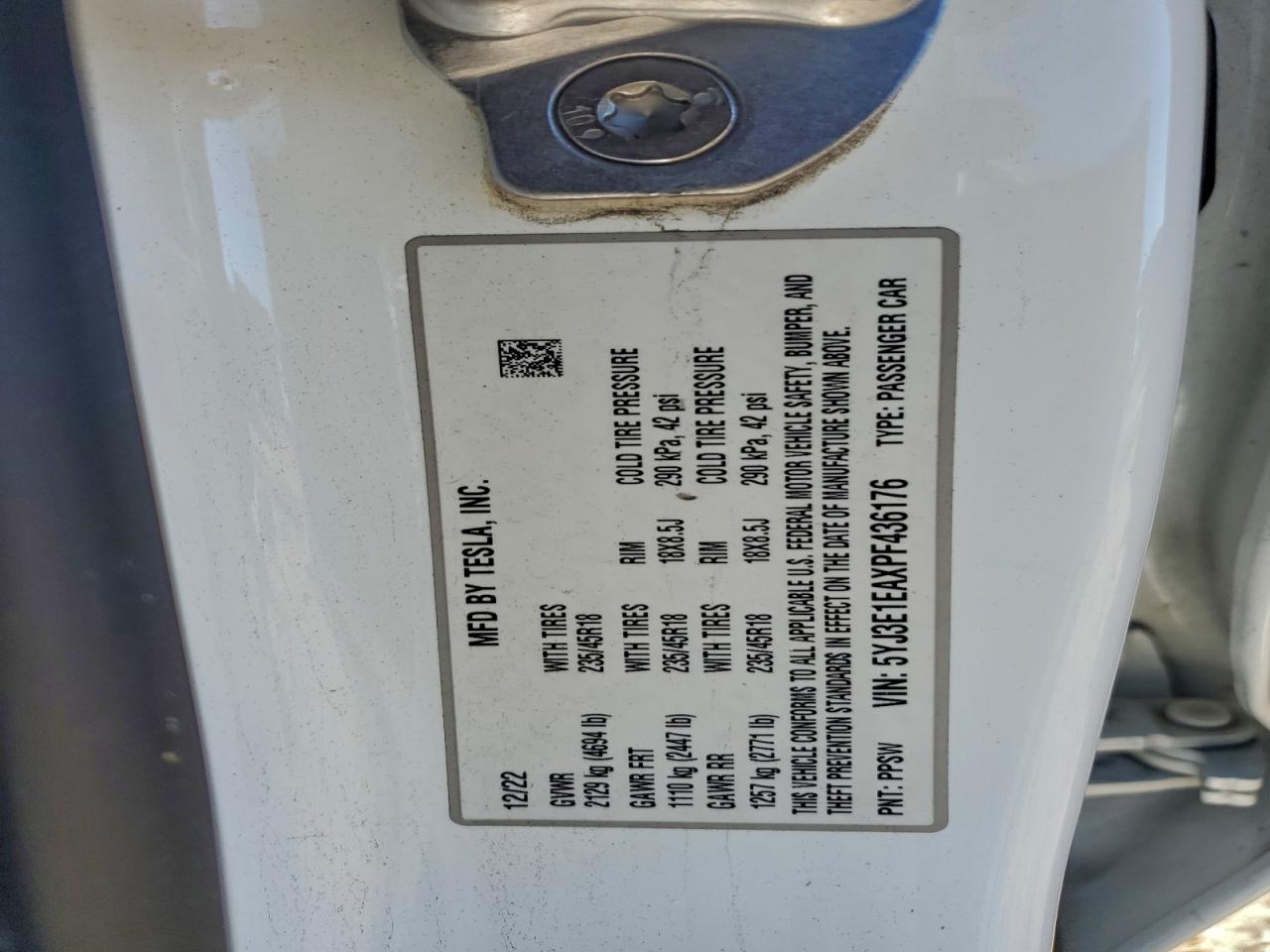 2023 TESLA MODEL 3