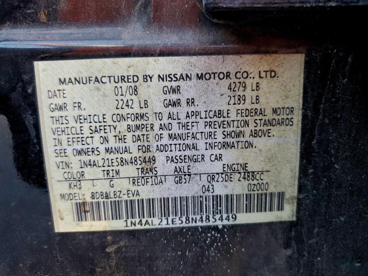 2008 NISSAN ALTIMA