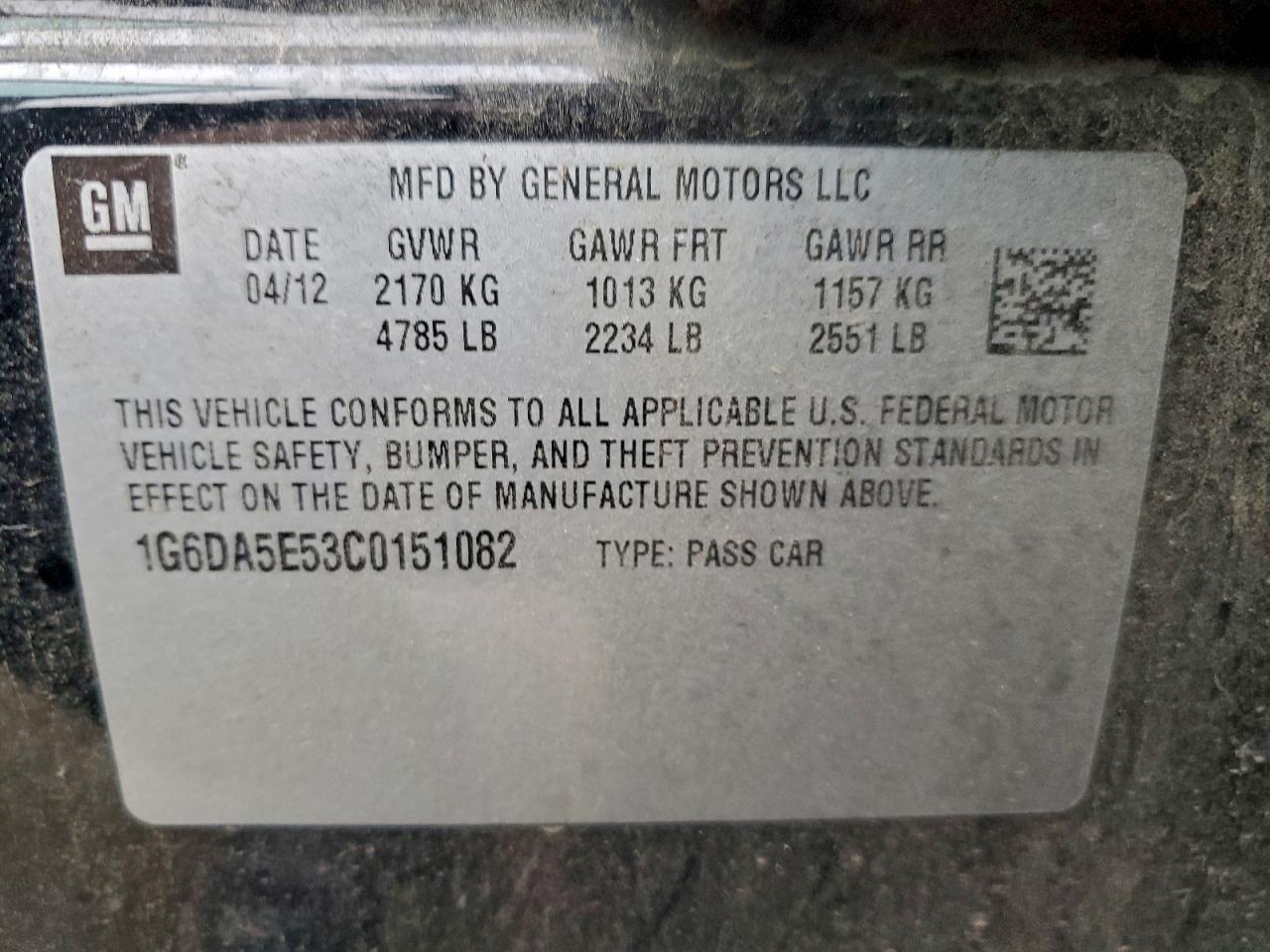 2012 CADILLAC CTS