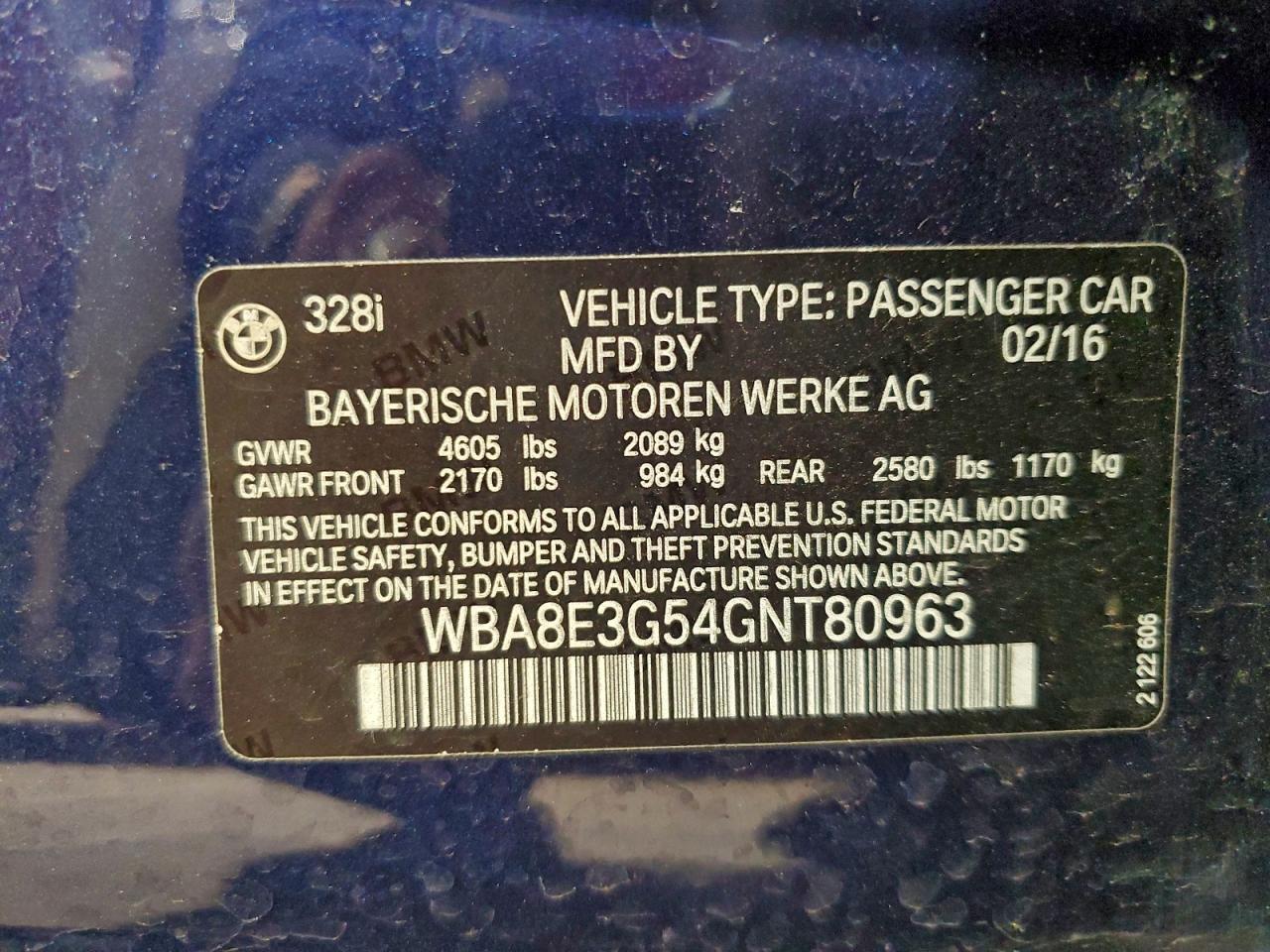 2016 BMW 3 SERIES