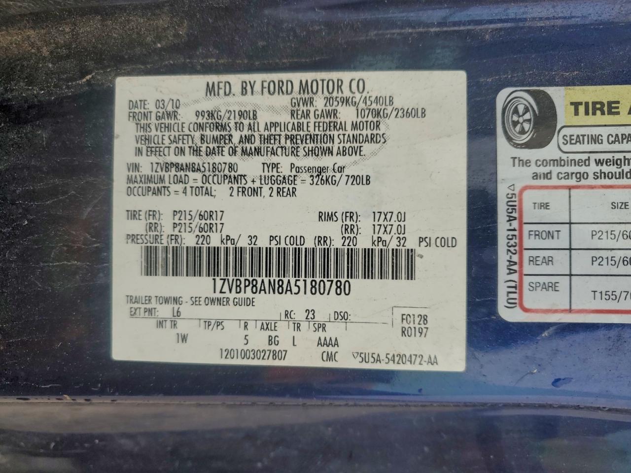 2010 FORD MUSTANG