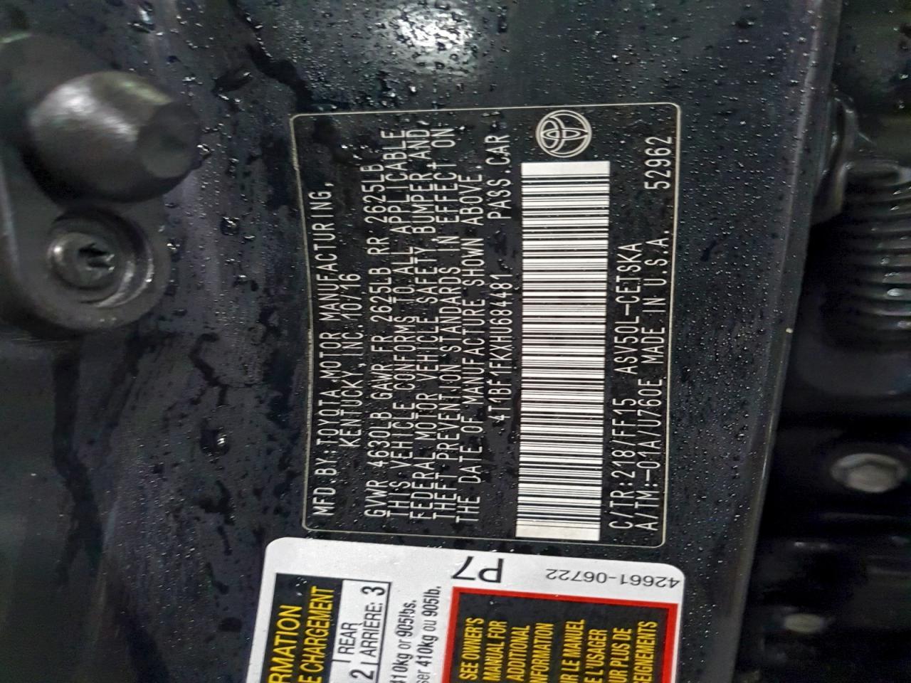 2017 TOYOTA CAMRY