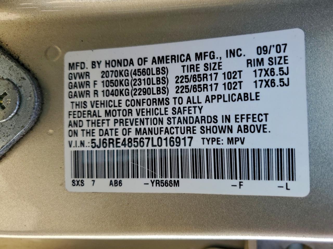 2007 HONDA CR-V