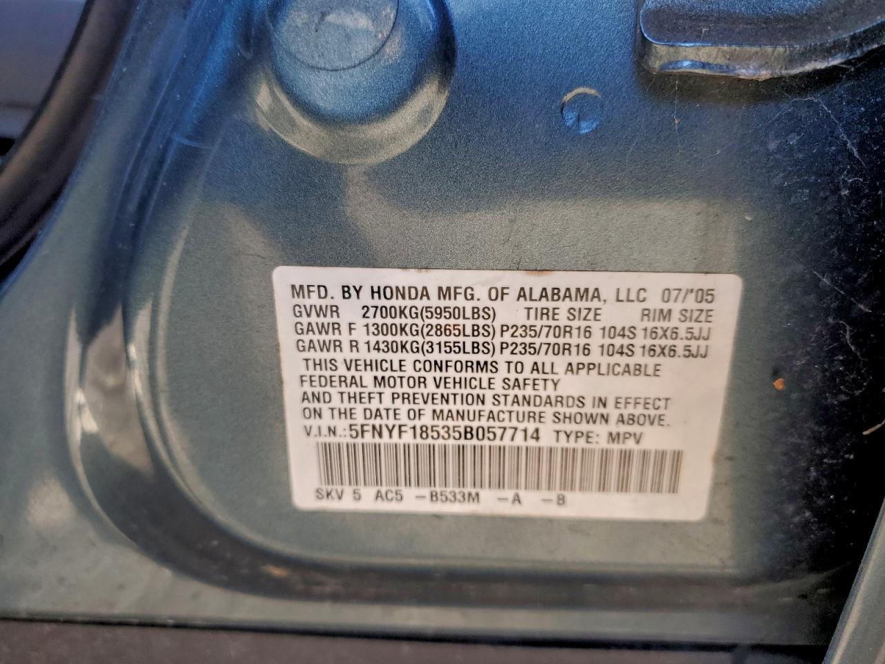 2005 HONDA PILOT