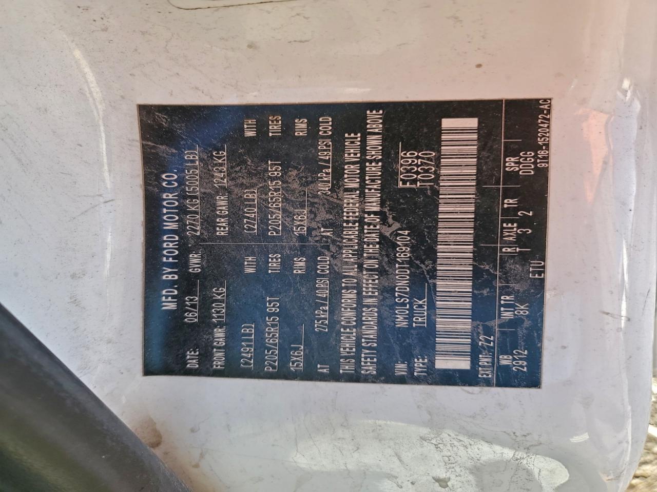 2013 FORD TRANSIT CONNECT