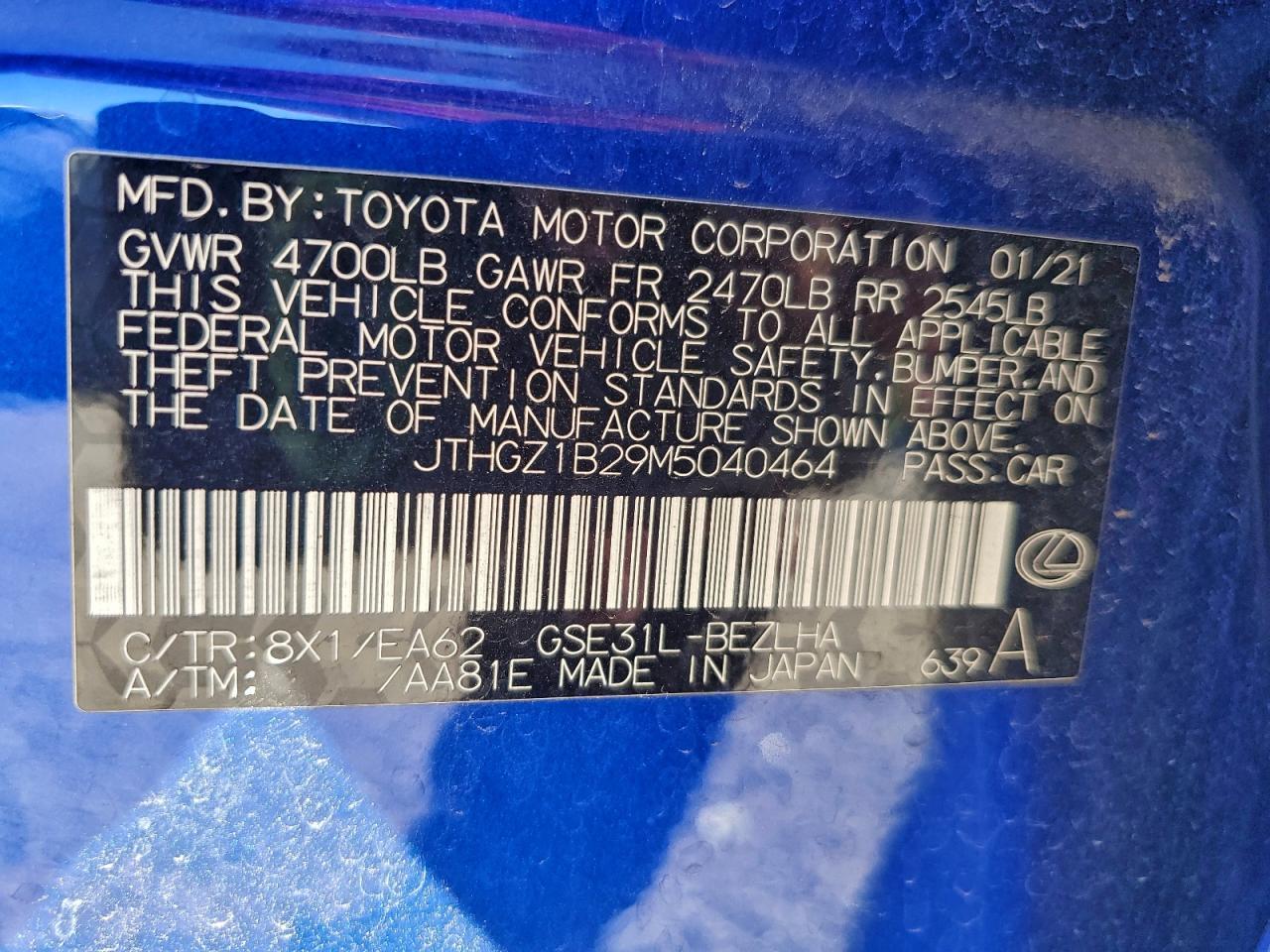 2021 LEXUS IS 350