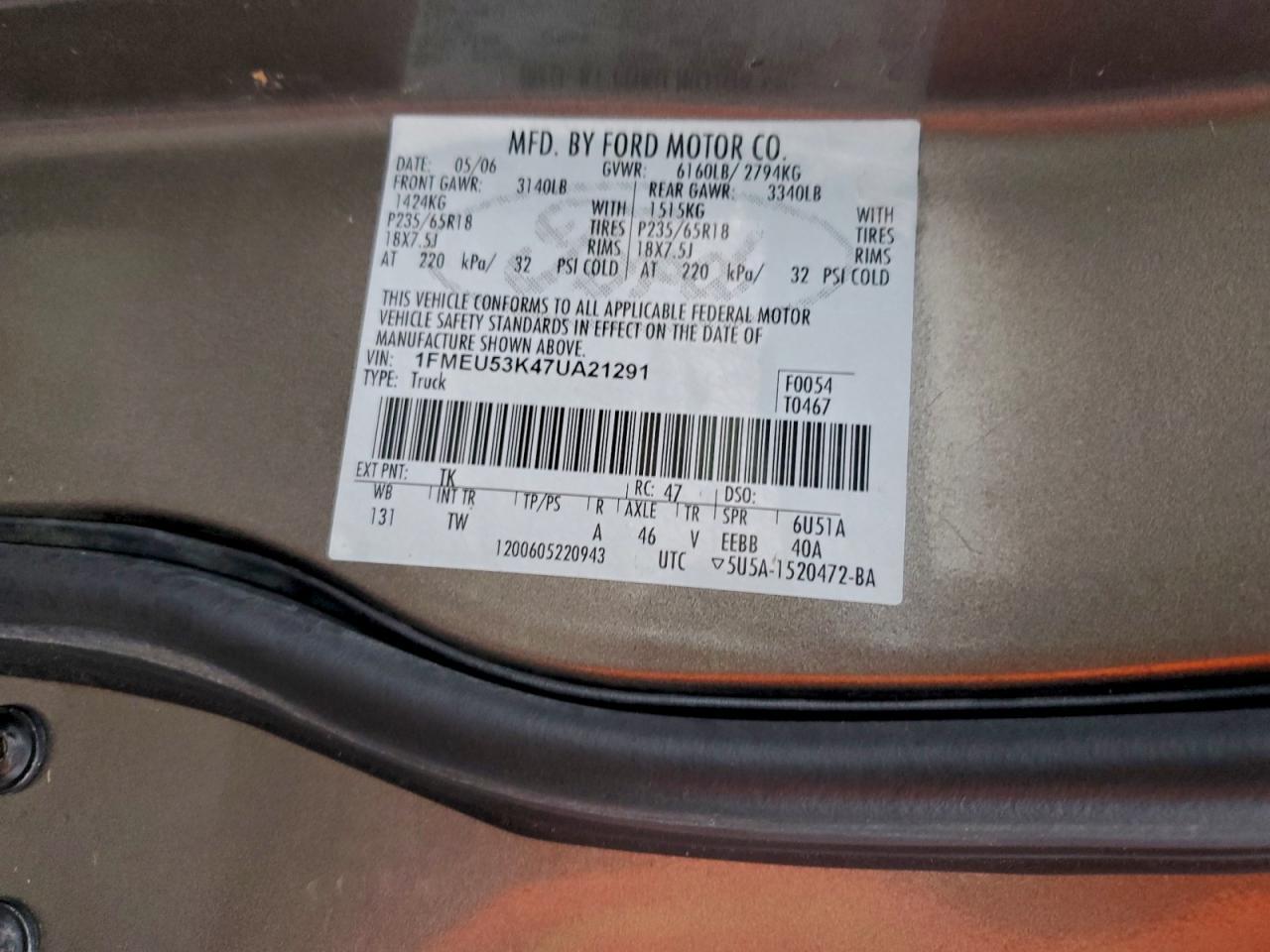 2007 FORD Explorer Sport Trac