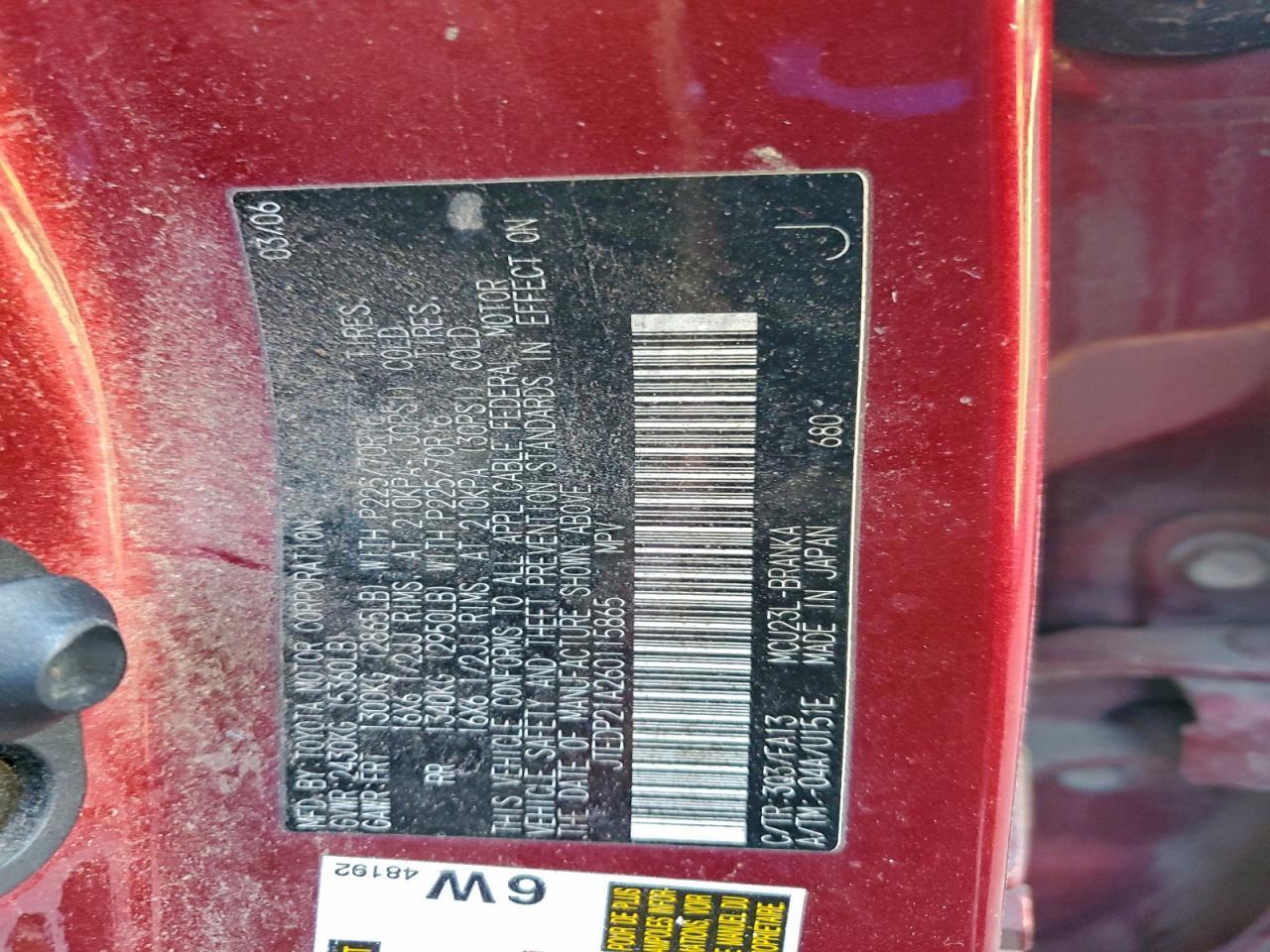 2006 TOYOTA HIGHLANDER