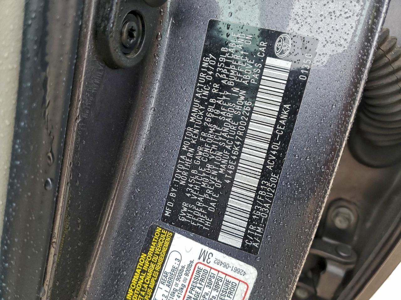 2007 TOYOTA CAMRY