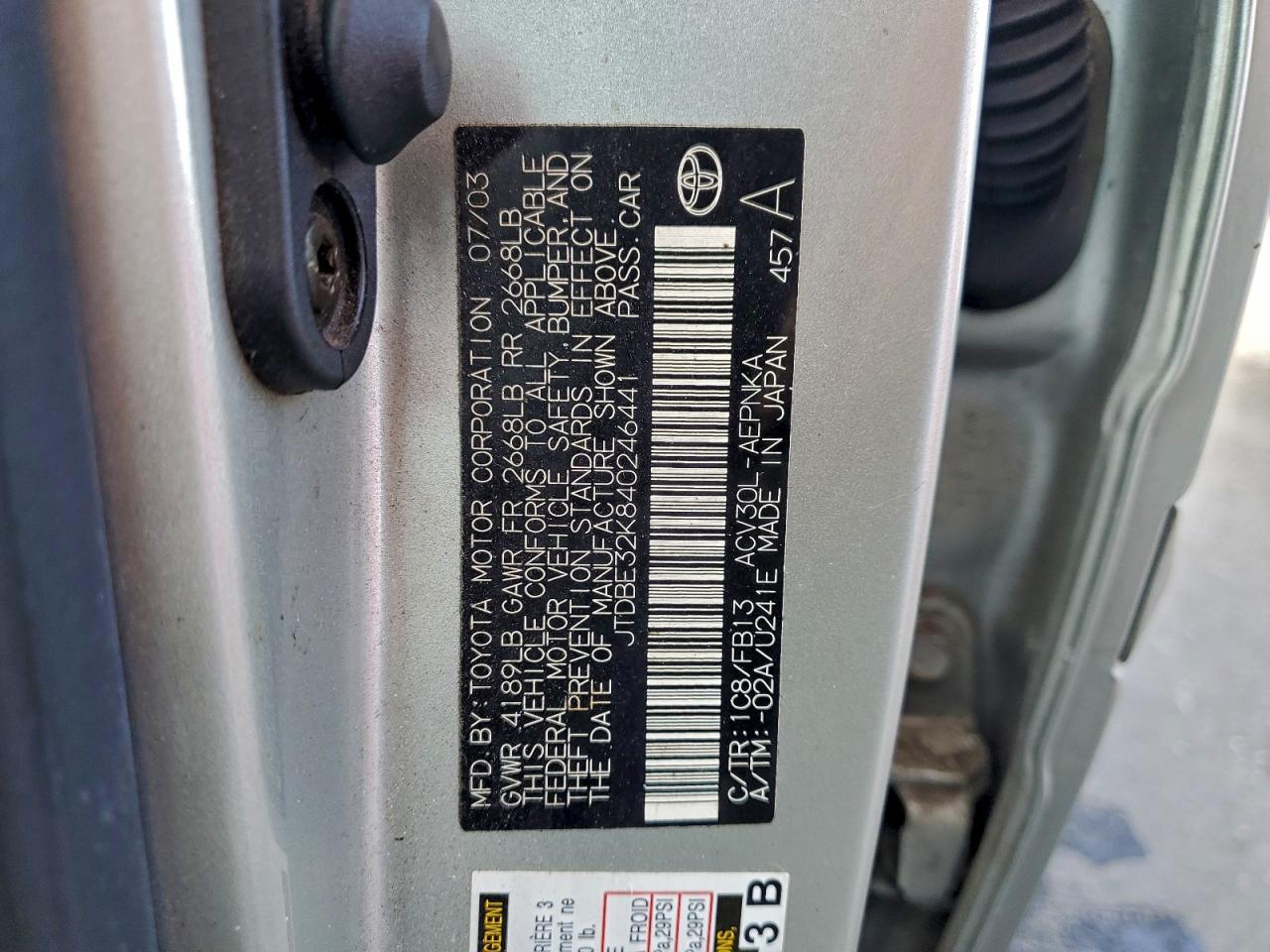 2004 TOYOTA CAMRY