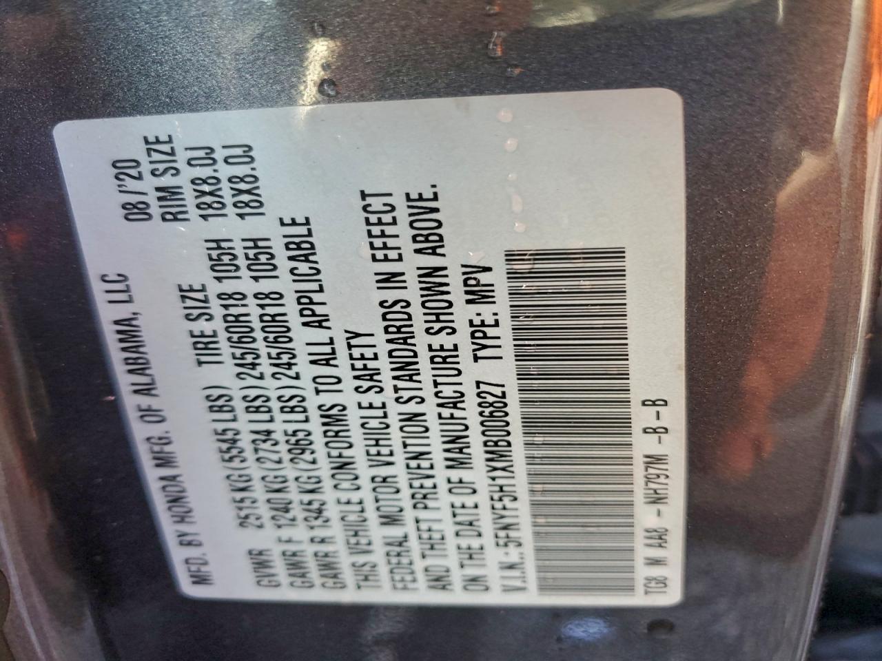 2021 HONDA PILOT