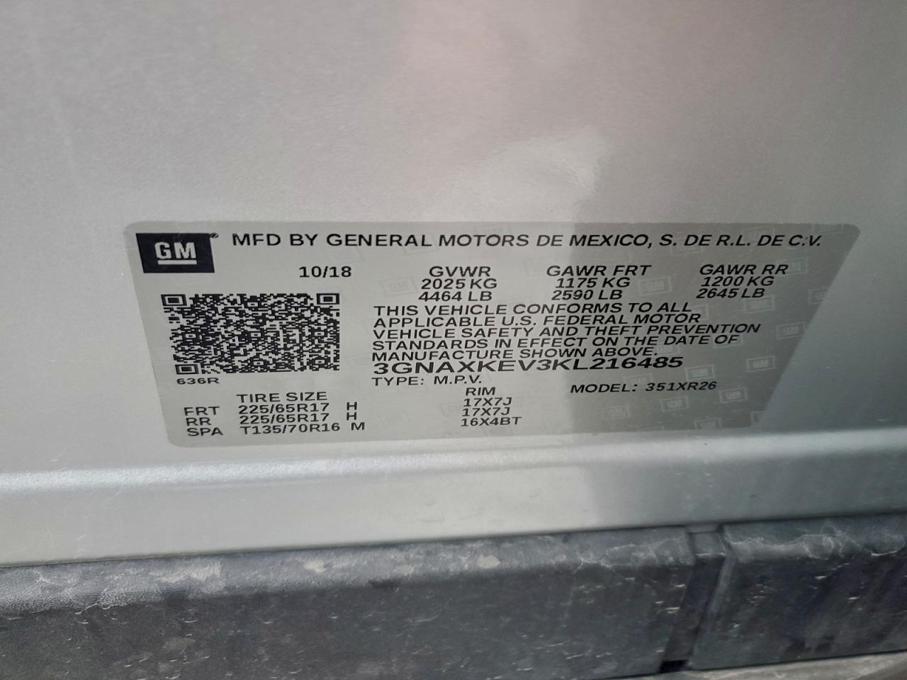 2019 CHEVROLET EQUINOX