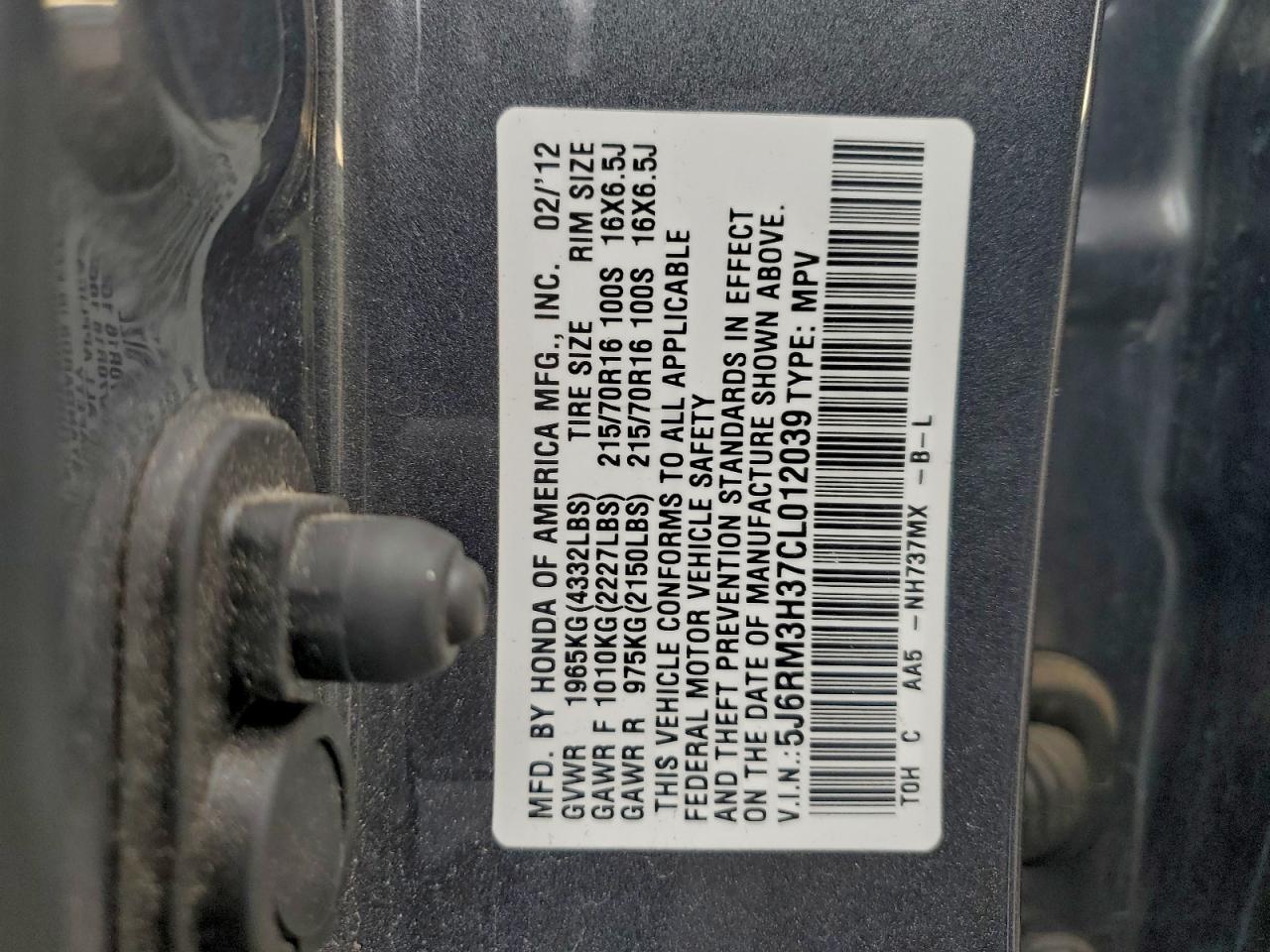 2012 HONDA CR-V