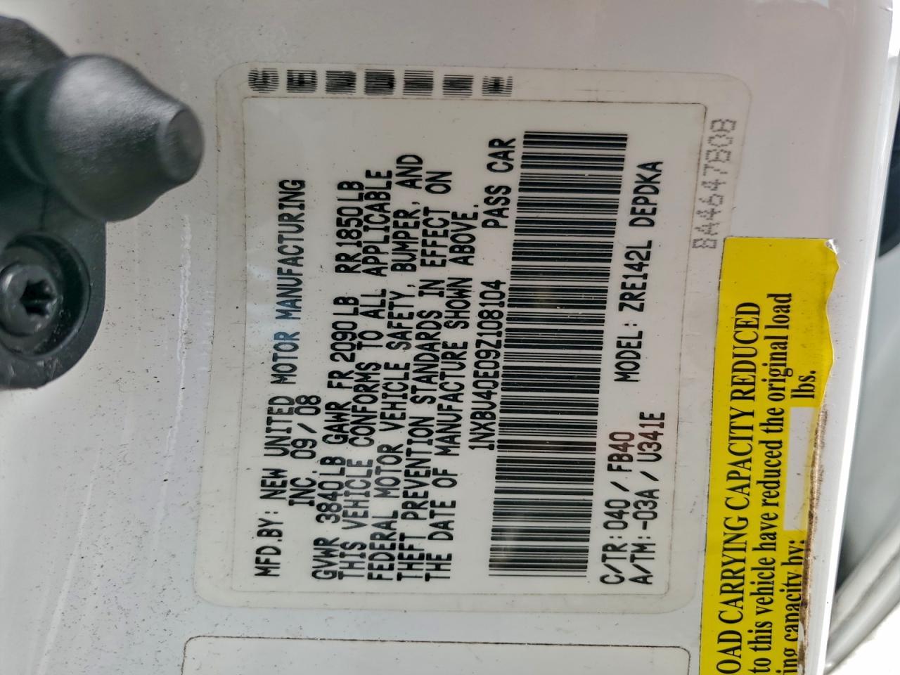 2009 TOYOTA COROLLA