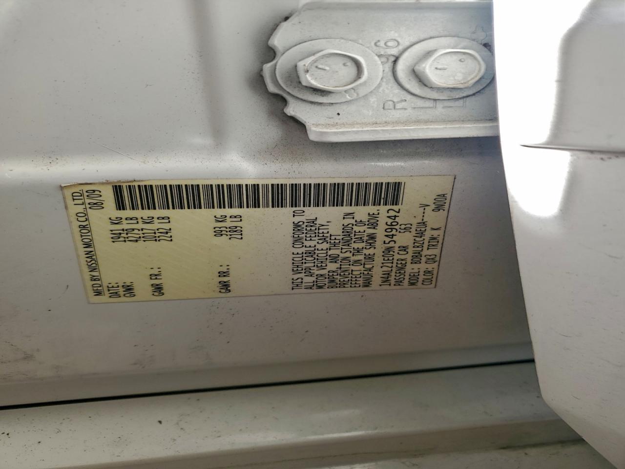 2009 NISSAN ALTIMA